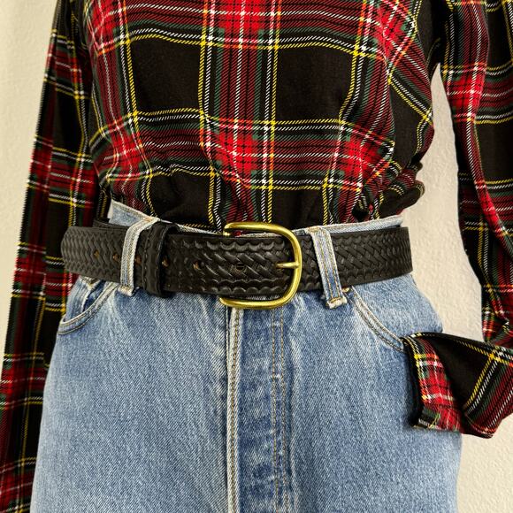 Boston Leather Accessories - Boston Leather Classic Black Leather Belt Removable Buckle Size 34